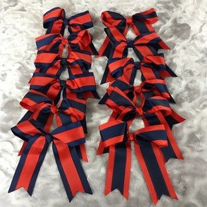 Girls Hair Bows Alligator Clip (Dozen) Red/Blue